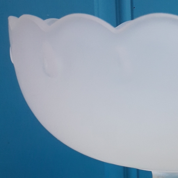 Vintage Glass Pedestal Dish Rare Frosted Glass Indiana Viking Collectible Decor - Picture 8 of 12